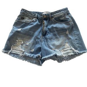 KanCan Distressed Frayed Jean Shorts Sz M‎